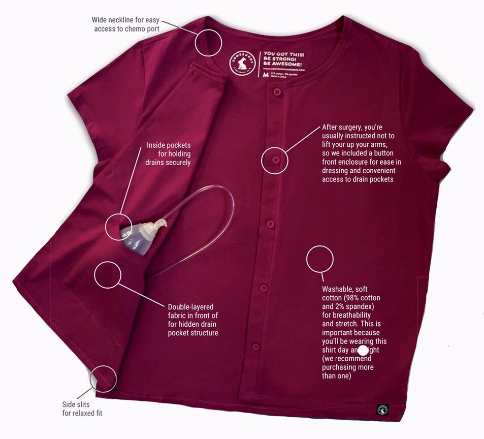 Soft Surgery Recovery Shirt/Inner Pockets for Drains – Soul Agency
